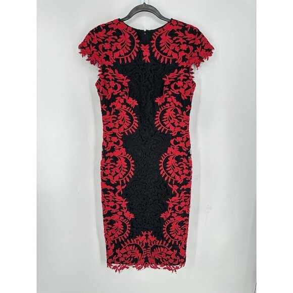 Tadashi Shoji Dresses & Skirts - Tadashi Shoji Mandarin Lace Overlay Dress Women’s 6 Read